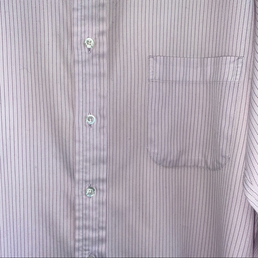 Burberry men’s long sleeve shirt SIZE 16-1/2 R light pink small stripe - Picture 2 of 10